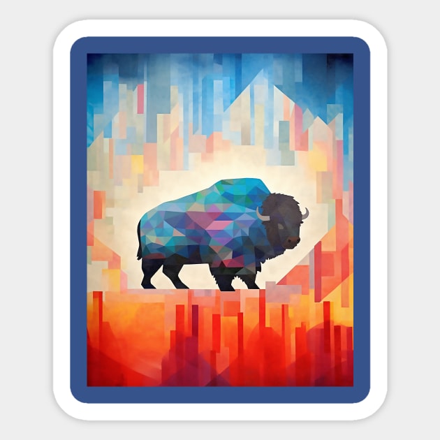 OG Buffalo Geometric Sticker by DavidLoblaw